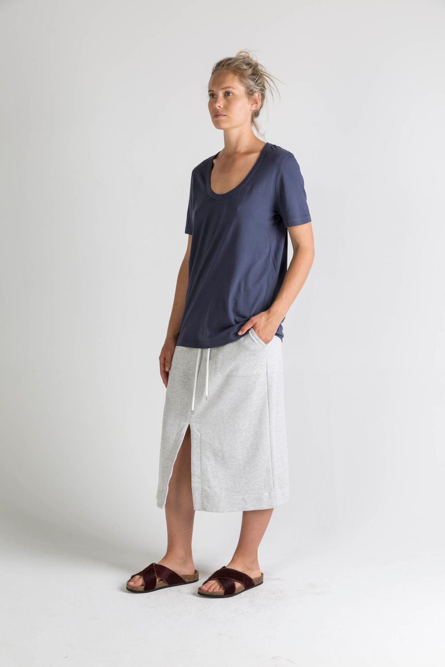 Ophelia and Ryder Navy Scoop Neck T-Shirt