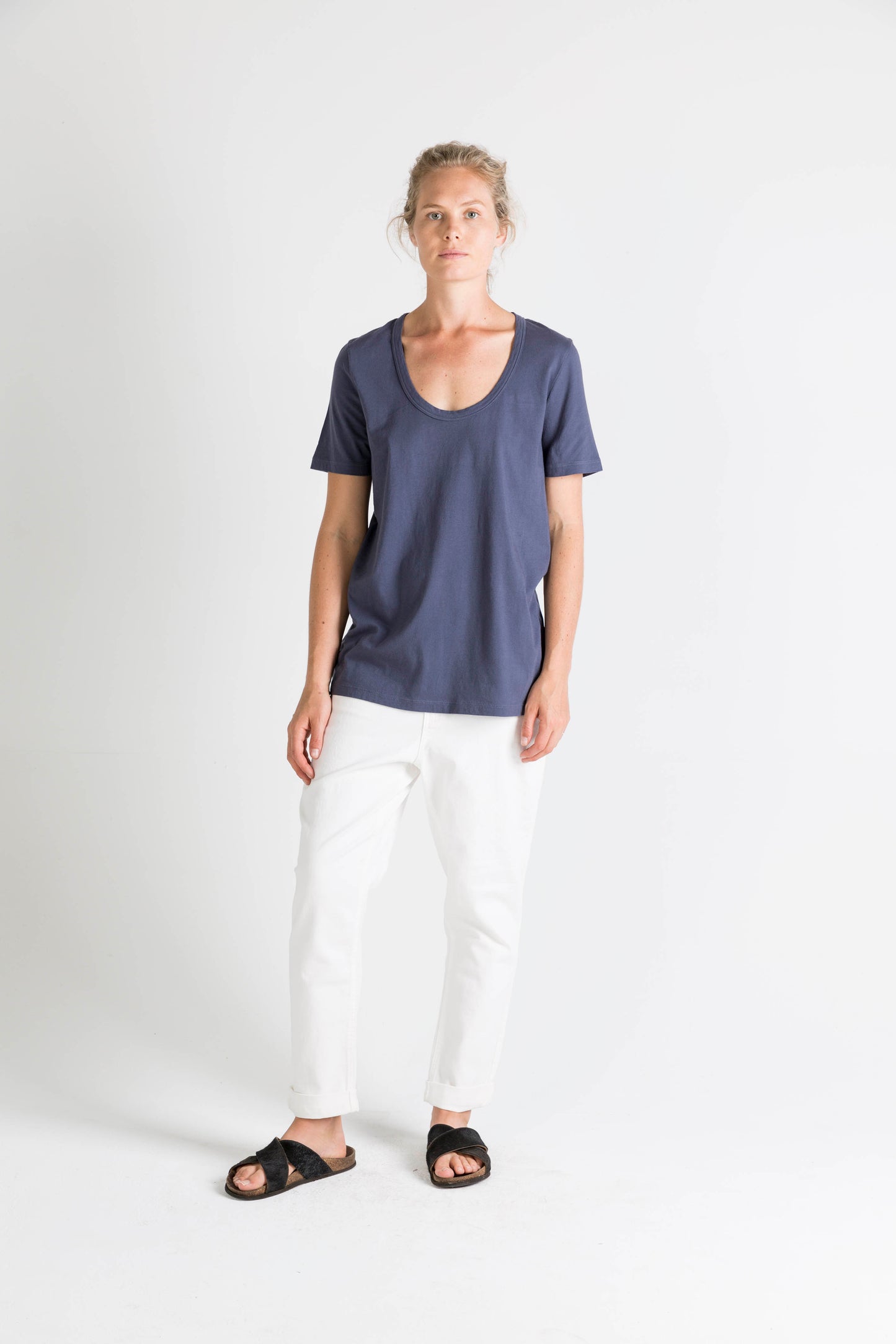 Ophelia and Ryder Navy Scoop Neck T-Shirt