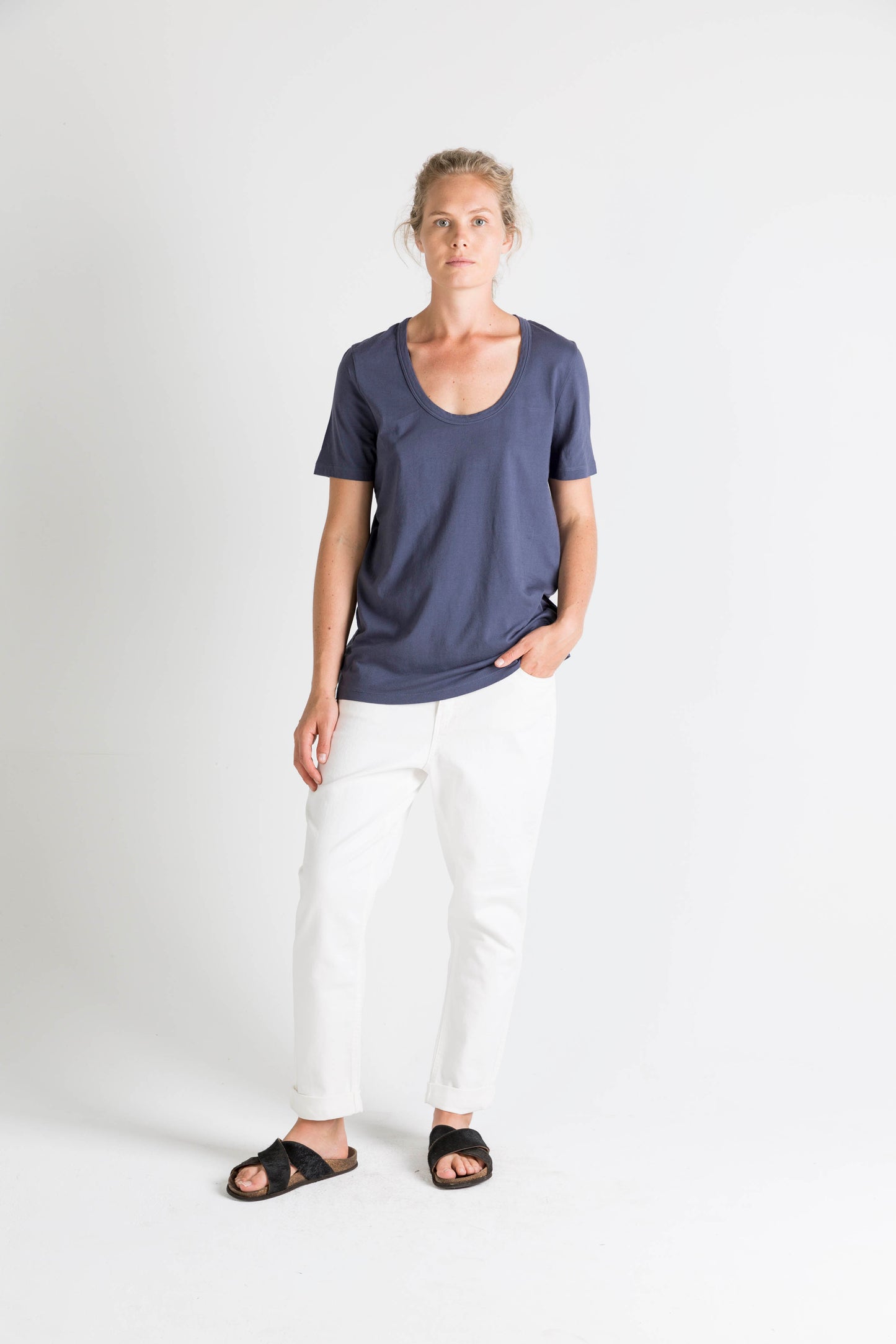 Ophelia and Ryder Navy Scoop Neck T-Shirt