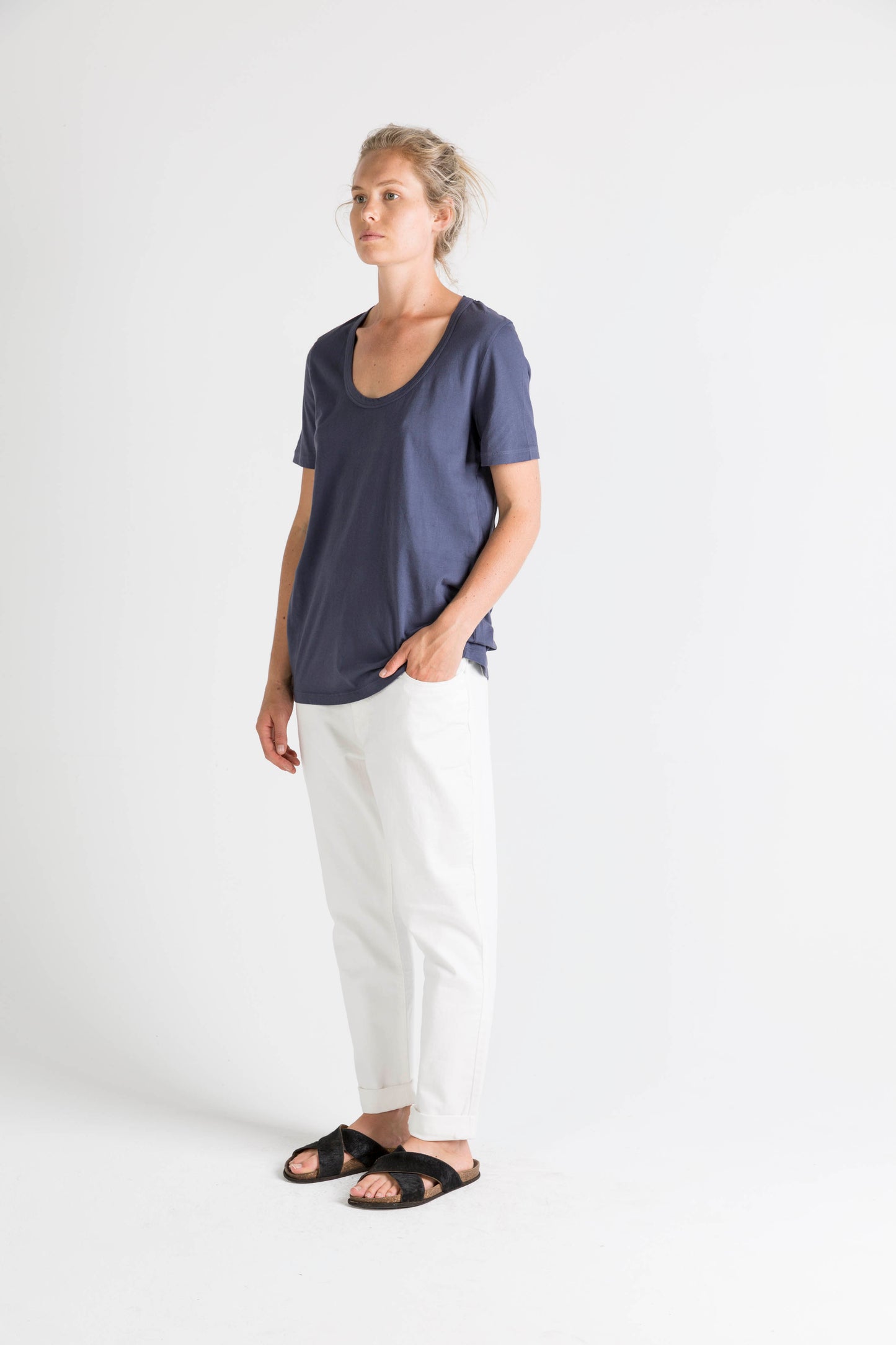 Ophelia and Ryder Navy Scoop Neck T-Shirt