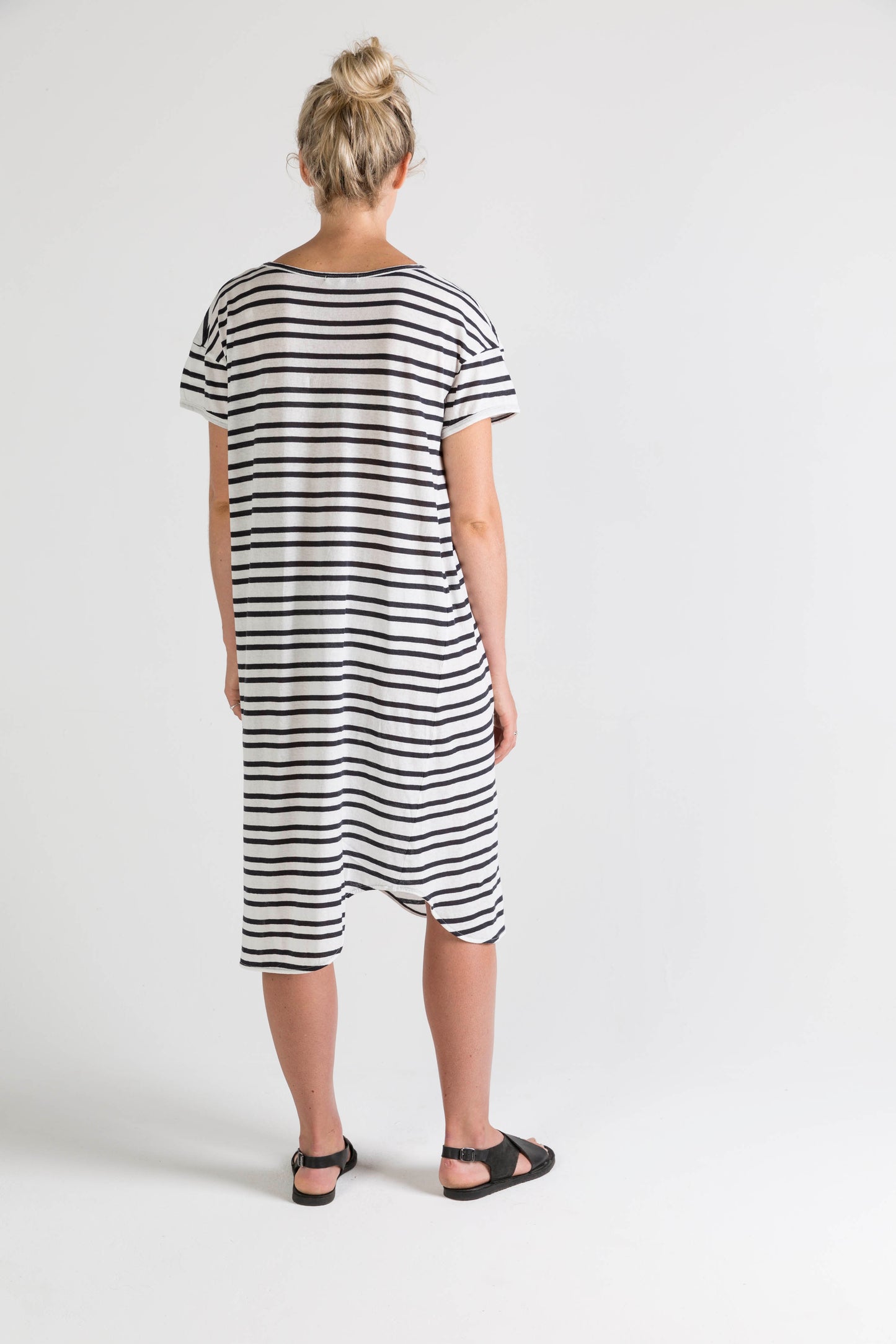 Ophelia and Ryder Striped Scoop V-Neck Dress